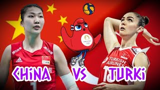 Tim Voli Putri Turki vs China 🏐 QF Volleyball Olimpiade Paris 2024 [upl. by Ahsinawt]