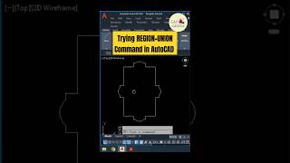 Trying REGIONUNION Command in AutoCAD shorts autocad cadcareer autocadd autocadtips [upl. by Vadnee]