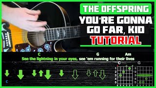 The Offspring  Youre Gonna Go Far Kid Acoustic  Guitar tutorial [upl. by Gnoix]