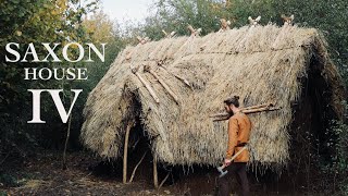 Building an AngloSaxon Pit House with Hand Tools  Part IV  Medieval Primitive Bushcraft Shelter [upl. by Chaille374]