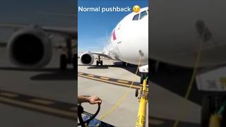 Normal pushback vs this pushback aviation shorts [upl. by Ardekan113]