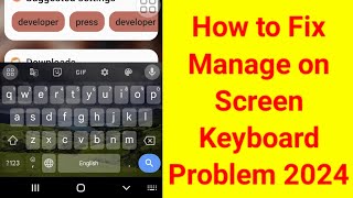 How to Fix Manage on screen keyboard problem 2024 [upl. by Fortier]