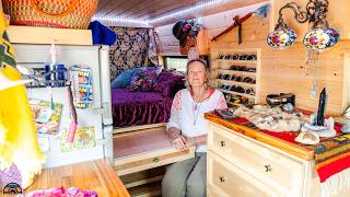 Van Life at 65  Her Unique Camper Van Tiny Home [upl. by Byler632]