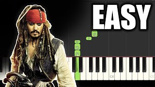 Hes a Pirate  Pirates of the Carribean  EASY Piano Tutorial [upl. by Ayotel]