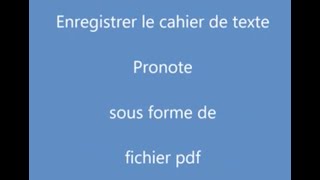 imprimer cahier de texte pronote [upl. by Saire]