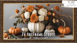 4K Frame TV Art Autumn Fall Pumpkin  Screensaver Wallpaper  TV Background [upl. by Kjersti22]