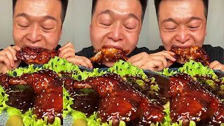 ASMR Chinese Food Mukbang pistol chicken legs 목소리도 좋고 진짜같아 [upl. by Nalorac]