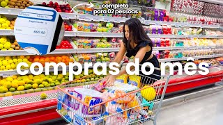 COMPRAS DO MÊS COMPLETA MERCADO ATACADISTA  valores dicas alimentação saudável e simples [upl. by Dulcia]