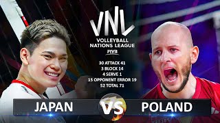 Japan vs Poland  Mens VNL 2024 [upl. by Lyret]