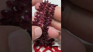 Rhodolite Garnet Briolettes marquise shape graduated 8quot strand [upl. by Aylmar]