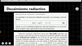 Ley exponencial  Decaimiento radiactivo y edad de herramientas antiguas [upl. by Paschasia]