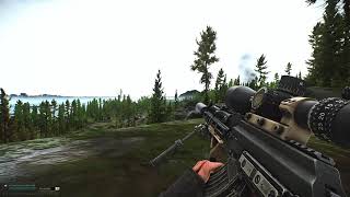 Tarkov long range 1025m head shot PVP AKM T45 tracer ammo [upl. by Balcer]