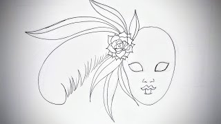 How To Draw A Venetian Mask Part 1  iCanHazDraw [upl. by Maiah381]