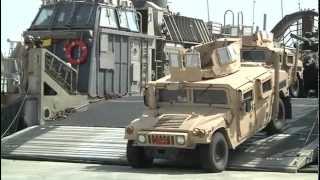 Loading Tanks onto a Hovercraft  US Marine Corps [upl. by Anasor]