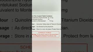 L Montus Tablet uses side effects and doses in Hindi shorts [upl. by Bertine919]