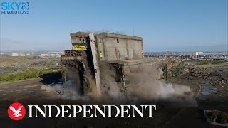 Redcar steel plant tumbles down after biggest demolition of its kind in 75 years [upl. by Naneek333]