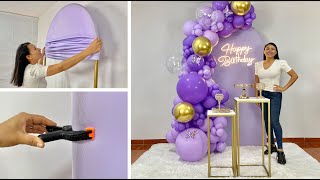 Como hacer un Arco de Globos e instalarlo en un Panel – 🎉 Balloon Garland On Backdrop 🎉 [upl. by Abeh]