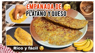 Rica Empanada de plátano 🍌 y queso 🧀 😋Súper fácil con sólo 4 ingredientes SALUDABLE recetasfaciles [upl. by Nilad239]