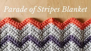 How To Crochet a Ripple Blanket  Chevron Blanket  Parade of Stripes Blanket by YarnHookNeedles [upl. by Gnort544]