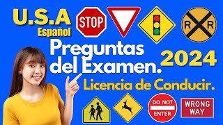 2024 ACTUAL EXAMEN TEORICO DE MANEJO EN ESPAÑOLLICENCIA DE CONDUCIR EN USA [upl. by Antipas]