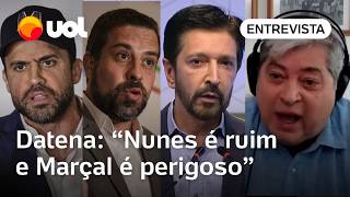 Datena nega dar apoio no 2º turno Nunes é ruim Marçal é perigoso e Boulos é marionete de Lula [upl. by Ltihcox]