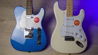 Telecaster VS Stratocaster  Fender Squier Affinity [upl. by Yelhak637]