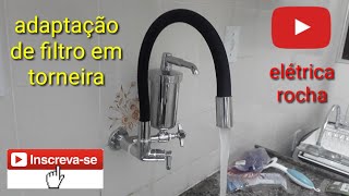 adaptação de filtro em torneira de cozinha [upl. by Aketal]