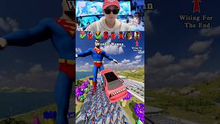 Super Heros Cars vs 1000 superman vs Jump Challenge😎🚘 shorts beamngdrive [upl. by Enasus]