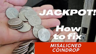 JACKPOT How to fix misaligned coindrop laundromat iowa dubuque coindrop LaundryLife jackpot [upl. by Luamaj]