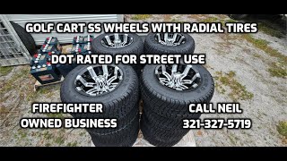 GOLF CART WHEELS AND RADIAL TIRES 20550R10 DOT RATED [upl. by Cadmar]