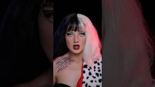 CRUELLA DE VIL 🐶 cruella makeup makeuptutorial halloween [upl. by Yllut]