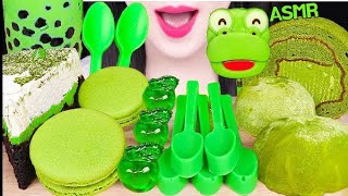 Asmr jelly Eating Challenge Green Mukbang cake chocolate fast eating asmr mukbang challenge [upl. by Sadnak897]