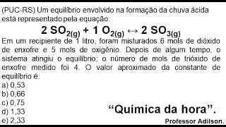 EXERCÍCIOS DE EQUILIBRIO QUIMICOEXERCÍCIO 01 [upl. by Furey]