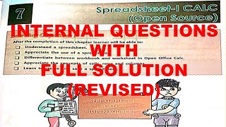 DAV CLASS 6 COMPUTER CHAPTER 7  SPREADSHEETI CALC  INTERNAL QUESTION  SOLUTION  NOTES [upl. by Nosmirc]