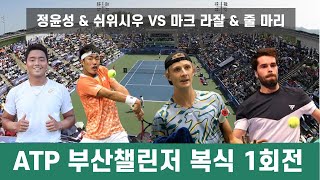 2024 ATP 부산 챌린저 복식 1회전 정윤성대한민국 amp 쉬우시우대만 VS 마크 라얄에스토니아 amp 쥴 마리프랑스 [upl. by Rokach]