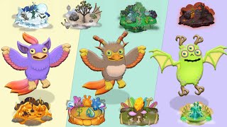 All Tweedle  All Islands Sounds and Animations  My Singing Monsters Common Rare and Epic [upl. by Nodroj]