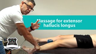 Massage for extensor hallucis longus  Trigger point therapy [upl. by Erbe54]