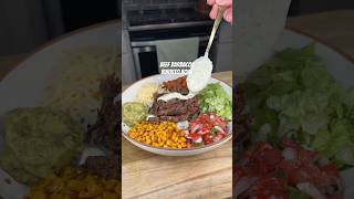 BEEF BARBACOA BURRITO BOWL WITH CILANTRO LIME DRESSING  burritobowl burrito mealprep easyrecipe [upl. by Eybbob]