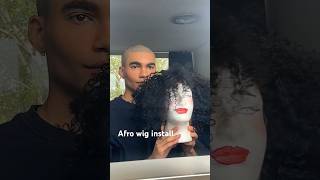 AFRO WIG INSTALL FOR MEN 😱❤️‍🔥 wigtutorial baldcapmethod lacefrontwig afrohair [upl. by Rebmyk41]