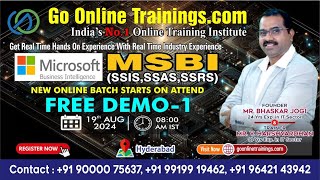 MSBI Demo Part1  August 19th 2024  Bhaskar Jogi  Go Online Trainings  90000 75637 [upl. by Fagin]