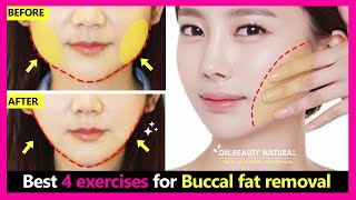 Best 4 exercises for Buccal Fat Cheek fat Removal naturally How to lose Face fat without surgery [upl. by Burrill]