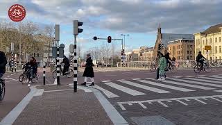 Busy cycle crossing in Utrecht NL [upl. by Nations]