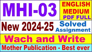 MHI 03 solved assignment 202425 in English  mhi 03 solved assignment 2025  mhi3 202425 [upl. by Ytirahs]