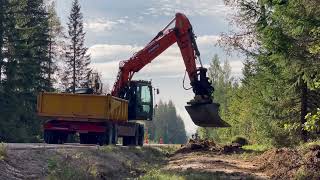 DOOSAN DX170W with Engcon tiltorator and EMA grading bucket restore after HUDDIG 1260C [upl. by Chamkis]