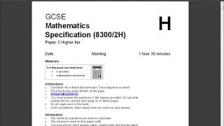 AQA GCSE 8300 2H Mathematics Specimen Paper Q 14 [upl. by Kcor]