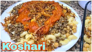 Koshari Recipe  Egyptian Popular Street Food [upl. by Arela946]