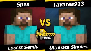 UWaterloo SSBU S24w2 Losers Semis  Spes Steve vs Tavares913 Steve [upl. by Fredek]