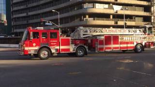 LOS ANGELES FIRE DEPARTMENT TRUCK 15 amp ENGINE 215 RESPONDING WITH MAJOR AIR HORN [upl. by Llatsyrk]