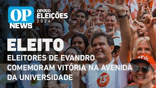 Fortaleza Eleitores de Evandro comemoram vitória na Avenida da Universidade  O POVO News [upl. by Mahla]