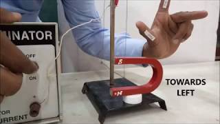 FORCE ON CURRENT CARRYING WIRE AND FLEMING LEFT HAND RULE [upl. by Eelame]